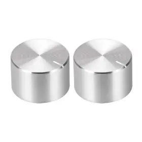 Uxcell A19091600ux0561 2pcs Potentiometer Knob Knurled Shaft Silver Tone 20mmx13mm