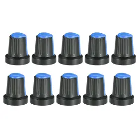 Zaplyte 041814399706 10pc 6mm Shaft Knob For Effect Pedal Amplifier Potentiometer Blue Mark
