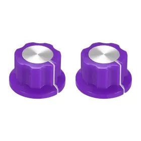 Zaplyte 041814400402 2pcs 6.4mm Shaft Hole Potentiometer Rotary Knobs Effect Pedal Knob Purple