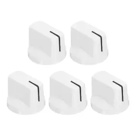 Zaplyte 636939603663 5pcs 6.4mm Shaft Hole Pedal Knobs Pointer With Set Screw Porcelain White