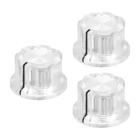 Zaplyte 656320725569 3pcs Potentiometer Knob Fit 1/4 Inch Shaft Pots Set Screw Brass Insert Transparent