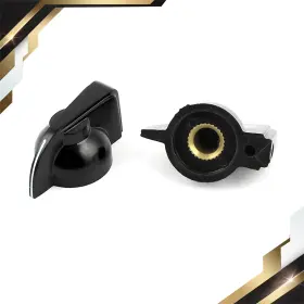 Zaplyte 669739771003 2 Pcs Black Plastic Rotary Switch Knobs Caps 6mm Dia Shaft Hole V Shape