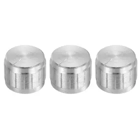 Zaplyte 679134006143 3pcs Potentiometer Knob Knurled Silver 6mm Dia. 17mmx13mm