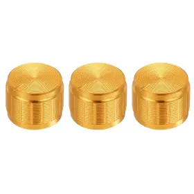 Zaplyte 679134006150 3pcs Potentiometer Knob Knurled Gold 6mm Dia. 17mmx13mm