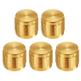 Zaplyte 679134010072 5pcs Potentiometer Knob Knurled Shaft Gold 6mm Rotary 15mmx13mm