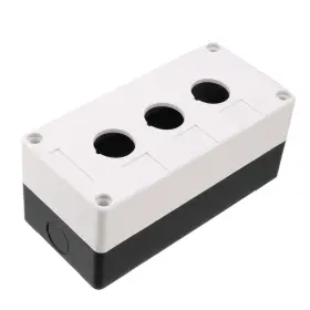 Zaplyte 714998334350 Push Button Switch Control Station Box22mm 3 Hole Waterproof White Black