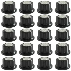 Zorveiio 445055210203 5 Pack Speaker Control Knob Power Amplifier 20mm Dia Rotary Knobs For 6.4mm