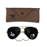 Vintage Aviator Gold Sunglasses With Case New 90s Made In Taiwan Nos Wrap Cable. Fixed Price $25.00.