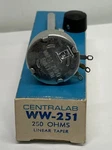 Centralab Electronics Ww-251 Linear Taper 250 Ohm W/knob 5w Replacement Nos. Fixed Price $20.00.