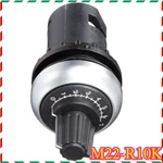 New Eaton M22-r10k Potentiometer 22mm Diameter 10000 Ohm Resistance Silver Bezel. Fixed Price $39.74.