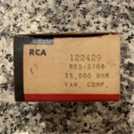 Rca 122429 35,000 Ohm Variable Potentiometer Resistor Service Part Box. Fixed Price $10.00.
