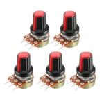 5pcs 1k Ohm Variable Resistors Single Coil Carbon Rotary Tapered Knobs. Fixed Price $8.59.