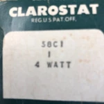 Clarostat 58c1-1 Potentiometer 1 Ohms 4 Watts. Fixed Price $17.00.