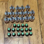 B50k Ohm Linear Potentiometer Alpha Brand & Eagle 450-3034 Green Knobs - 16 Each. Fixed Price $24.99.