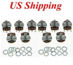 Set Of 10 A500k Guitar Audio Pots 24mm Base W/ Short Split Shaft Potentiometers. Fixed Price $11.99.