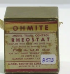 Vintage Ohmite Mt40 12v 1.5 A Rheostat Potentiometer For Ho Model Train 8573 -l. Fixed Price $72.00.