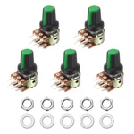 5set For Wh148 B100k Ohm Pot 6pin W/ Knob, 15mm Shaft, Green. Fixed Price $8.59.