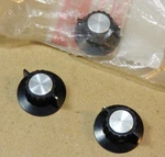 Lot Of 3 Nobex Control Knobs, Black, Chrome, Pntr, 1/4" Shaft, .965" Skirt - New. Fixed Price $7.00.