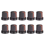 Uxcell 10pcs 6mm Shaft Hole Knob For Speaker Effect Pedal Amplifier Black Red. Fixed Price $11.05.