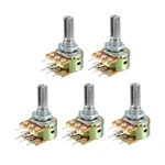 Wh148 10k Ohm Variable Rotary Resistors Double Film Carbon Tapered 5pcs. Fixed Price $8.01.