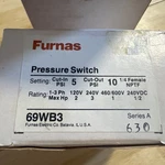 Furnas Pressure Switch 69wb3 Cut In 5 Psi Out 10 Original New. Fixed Price $89.00.