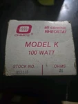 All Ceramic Ohmite Rheostat Model K 100 Watts 25 Ohms. Fixed Price $65.00.