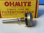 Nos Nib Vintage Ohmite Cu-5041 Type Ab Potentiometer 2w .5 Megohm Panel Mount. Fixed Price $22.99.