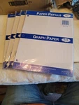 Roaring Spring Loose Leaf Graph Paper, 80 Sheets 8.5"x11" White, 5sq, 3hole,4pk.. Fixed Price $19.99.