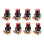 8pcs 50k Ohm Variable Resistors Single Coil Carbon Rotary Tapered Knobs. Fixed Price $10.01.
