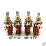 Set Of 4 Bourns 500k Audio Taper Push-pull Potentiometers / Pots Jimmy Page Mod. Fixed Price $25.00.