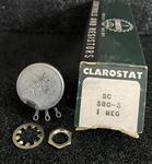 1pc Clarostat Sc380-3-1meg-s 1meg Ohm 2-watt Linear Taper Potentiometer **nos. Fixed Price $20.00.