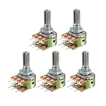 Wh148 500k Ohm Variable Rotary Resistors Double Film Carbon Tapered 5pcs. Fixed Price $8.57.