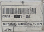 Ohmite Rhs Rotary Rheostat 1 K 25w Lug Termination Mpn Rhs1k0. Fixed Price $56.98.