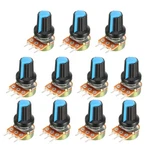 11pcs 100k Variable Resistors Single Coil Carbon Rotary Tapered Knobs. Fixed Price $11.82.