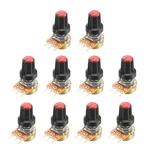 10pcs 20k Ohm Variable Resistors Single Coil Carbon Rotary Tapered Knob. Fixed Price $11.03.