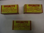 Lot Of 3 Ohmite Cu-2552, Cu-5041, Cu-1052 Vintage, Nos 2 Watt Potentiometers. Fixed Price $24.99.