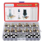 Wwzmdib 80 Pcs Potentiometer Kit With Knobs B1k 2k 5k 10k 20k 50k 100k 250k 500k. Fixed Price $20.23.