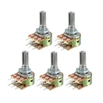 Wh148 100k Ohm Variable Rotary Resistors Double Film Carbon Tapered 5pcs. Fixed Price $8.23.
