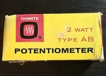 Ohmite 2 Watt Petentiometer Type Ab Cu-2052. Fixed Price $9.99.