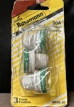 Cooper Bussmann 3-pack Fuses 30a Time-delay - Bp/sl-30 Rejection-base Never Used. Fixed Price $4.30.