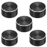For 5pcs Knurled Potentiometer Shaft Knob Black Smooth Aluminum 26x13mm. Fixed Price $8.11.