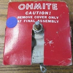 Unused Nos Ohmite 0541 Rheostat 500 Ohm. Fixed Price $45.00.