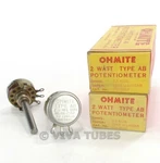 Nos Nib Vintage Lot Of 2 Ohmite Cu-2552 Type Ab Potentiometers 2w 2.5 Meg Ohm. Fixed Price $29.95.