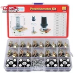 Wwzmdib 80 Pcs Potentiometer Kit With Knobs B1k 2k 5k 10k 20k 50k 100k 250k 500k. Fixed Price $13.09.