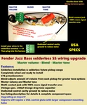 Fender Jazz Bass Solderless Wiring Upgrade + Blend Control Cts Usa Specs. Fixed Price $107.00.