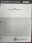 Leeds & Northrup 8693-2 Temperature Potentiometer Directions 177567 Rev B. Fixed Price $20.00.