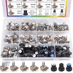 Taiss 100pcs Potentiometer Kit,wh148 B1k 5k 10k 20k 50k 100k 250k 500k 1m Ohm Po. Fixed Price $26.41.